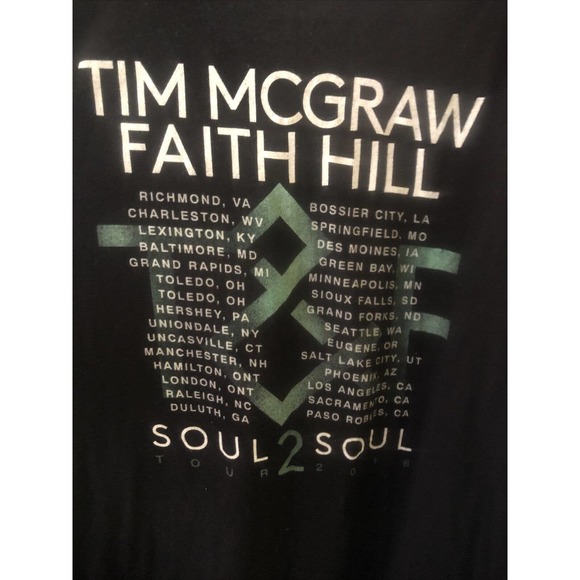 Tim McGraw Faith Hill Soul 2 Soul 2018 Concert Tour T Shirt Adult Size 3XL Black - Picture 4 of 4